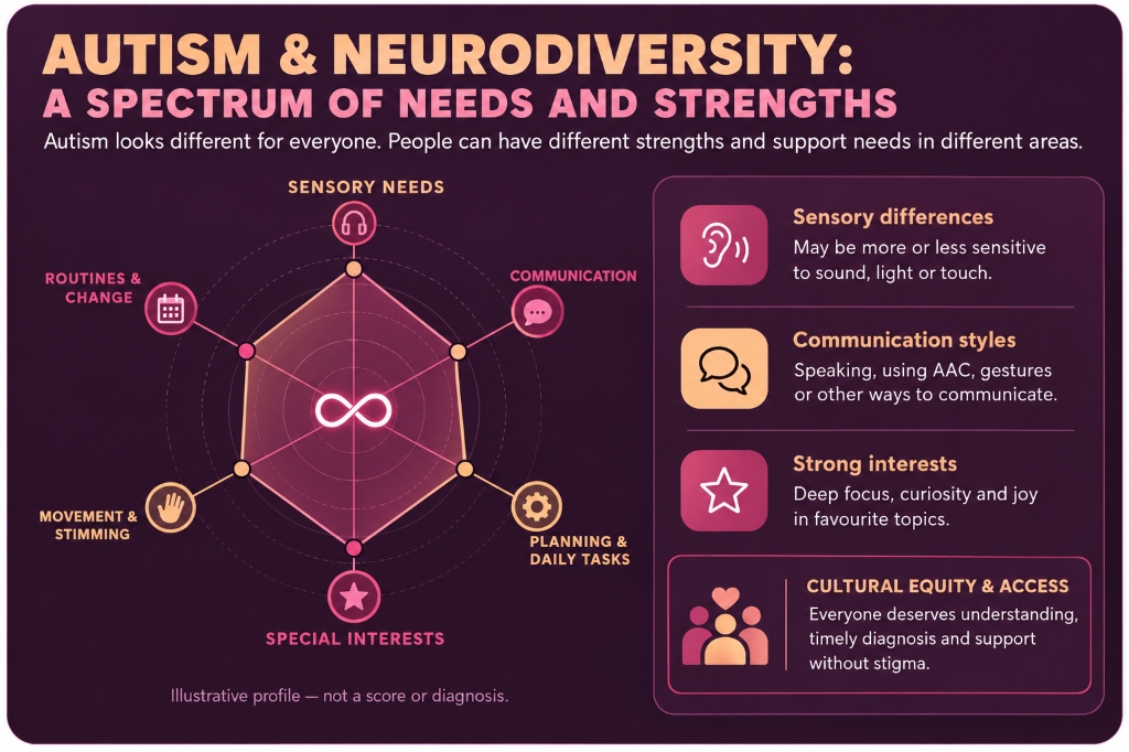 Autism & Neurodiversity: A Spectrum of Needs and Strengths Diagram
